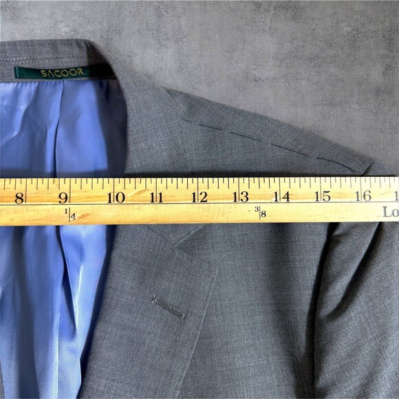 $495 SACOOR Slim fit Mens Blazer Sport Coat Two Button Jacket 38R SUPER*130 WOOL - Picture 6 of 13